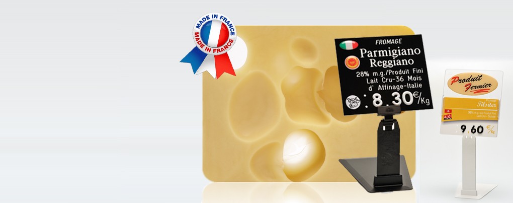 Etiquettes alimentaires Fromagerie idéales pour l'affichage du prix de vente et des informations de vos fromages et produits de crèmerie