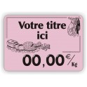 Etiquette CHARCUTERIE imprimée titrée Décor 1Bis Charcuterie Fond Rose