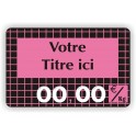 Etiquette CHARCUTERIE imprimée titrée Fond Noir Quadrillé Rose