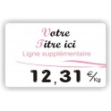 Pique-prix CHARCUTERIE imprimée titrée Lettrée Main Rose