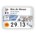 Etiquette affichage de prix Fromagerie imprimée titrée Quadri Neige Galets