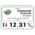 Etiquette alimentaire Fromagerie imprimée titrée Fond Blanc Cadre Corde Noir