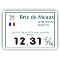 Etiquette prix Fromagerie imprimée titrée Fond Blanc Cadre Filet Vert