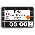 Etiquette marquage de prix Fromagerie imprimée titrée Fond Noir Quadrillé Blanc