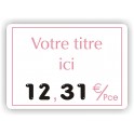Etiquette Fleurs imprimée titrée Fond Blanc Cadre Filet Rose
