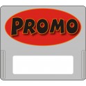 Casquette amovible pour étiquettes avec texte "Promo" noir sur fond rouge