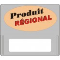 Casquette amovible pour étiquettes avec texte "Produit régional" noir et rouge sur fond beige