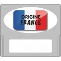 Casquette amovible pour étiquettes avec texte "Origine France" noir avec drapeau français sur fond blanc
