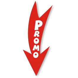 BIG FLECHE Standard Fond Rouge / Texte PROMO Blanc