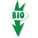 BIG FLECHE Ovale Verte Fond Blanc / Texte BIO Vert