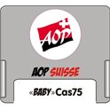 Casquette amovible pour étiquettes avec texte "AOP Suisse"