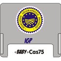 Casquette amovible pour étiquettes avec texte "IGP" bleu et jaune