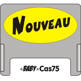 Casquette amovible pour étiquettes avec texte "Nouveau" noir sur fond jaune