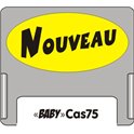Casquette amovible petit format pour étiquettes avec texte "Nouveau" noir sur fond jaune