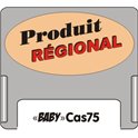 Casquette petit format amovible pour étiquettes avec texte "Produit régional" noir et rouge sur fond beige