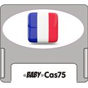 Casquette amovible petit format pour étiquettes avec drapeau Français sur fond blanc