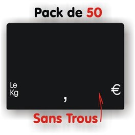 Pack d'étiquettes noires texte blanc sans trous petit format