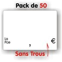 Pack d'étiquettes blanches texte blanc sans trous petit format