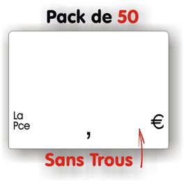 Pack d'étiquettes blanches texte blanc sans trous petit format