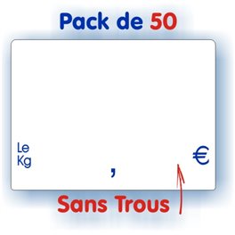 Pack d'étiquettes blanches texte bleu sans trous petit format