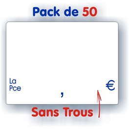 Pack d'étiquettes blanches texte bleu sans trous petit format