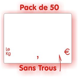 Pack d'étiquettes blanches texte rouge sans trous petit format