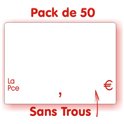 Pack d'étiquettes blanches texte rouge sans trous petit format