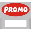 Casquette amovible pour étiquettes avec texte "Promo" blanc sur fond rouge