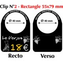 Pack PLV de 250 clips bouteille Noir Rectangle.