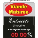 Etiquette Spécial MATURATION affichage prix BOUCHERIE Titre gravé 911