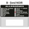 Casquette amovible pour étiquettes avec "Allergènes" NOIR & BLANC