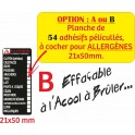 Adhésifs "Allergènes" NOIR & BLANC - Planche de 54.