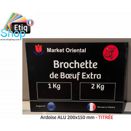 Ardoise aluminium Boucherie Titrée - Personnalisation TOTALE (lot de 10)