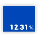 Etiquette pour affichage prix CHARCUTERIE gravée vierge 914 Fond Bleu / Texte Blanc
