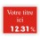 Pique-prix BOUCHERIE gravée titrée 913 Fond Rouge / Texte Blanc