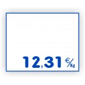 Etiquette pour affichage prix BOUCHERIE gravée vierge 918 Fond Blanc / Texte Bleu