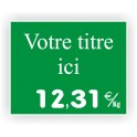 Pique-prix BOUCHERIE gravée titrée 922 Fond Vert / Texte Blanc