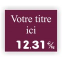 Etiquette alimentaire CHARCUTERIE gravée titrée 923 Fond Bordeaux / Texte Blanc