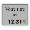 Etiquette marquage de prix CHARCUTERIE gravée titrée 936 Fond Argent Métal / Texte Noir