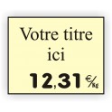 Etiquette affichage de prix TRAITEUR gravée titrée 940 Fond Ivoire / Texte Noir