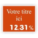Etiquette affichage de prix FROMAGERIE gravée titrée 928 Fond Orange / Texte Blanc