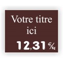Etiquette marquage de prix FROMAGERIE gravée titrée 931 Fond Marron / Texte Blanc