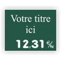 Pique-prix POISSONNERIE gravée titrée 929 Fond Vert foncé / Texte Blanc
