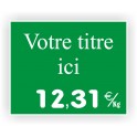 Etiquette marquage de prix POISSONNERIE gravée titrée 922 Fond Vert / Texte Blanc