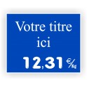 Pique-prix POISSONNERIE gravée titrée 914 Fond Bleu / Texte Blanc