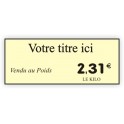 Etiquette alimentaire BOULANGERIE gravée titrée 940 Fond Ivoire / Texte Noir
