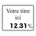 Etiquette prix PATISSERIE gravée titrée 912 Fond Blanc / Texte Noir