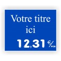 Etiquette alimentaire PATISSERIE gravée titrée 914 Fond Bleu / Texte Blanc