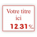 Etiquette prix PATISSERIE gravée titrée 920 Fond Blanc / Texte Rouge