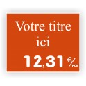 Etiquette alimentaire PATISSERIE gravée titrée 928 Fond Orange / Texte Blanc